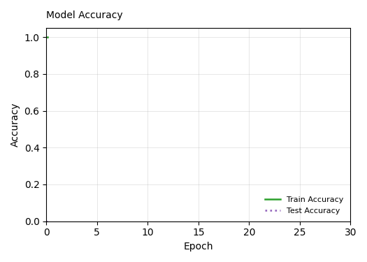 Training and test accuracy showing grokking